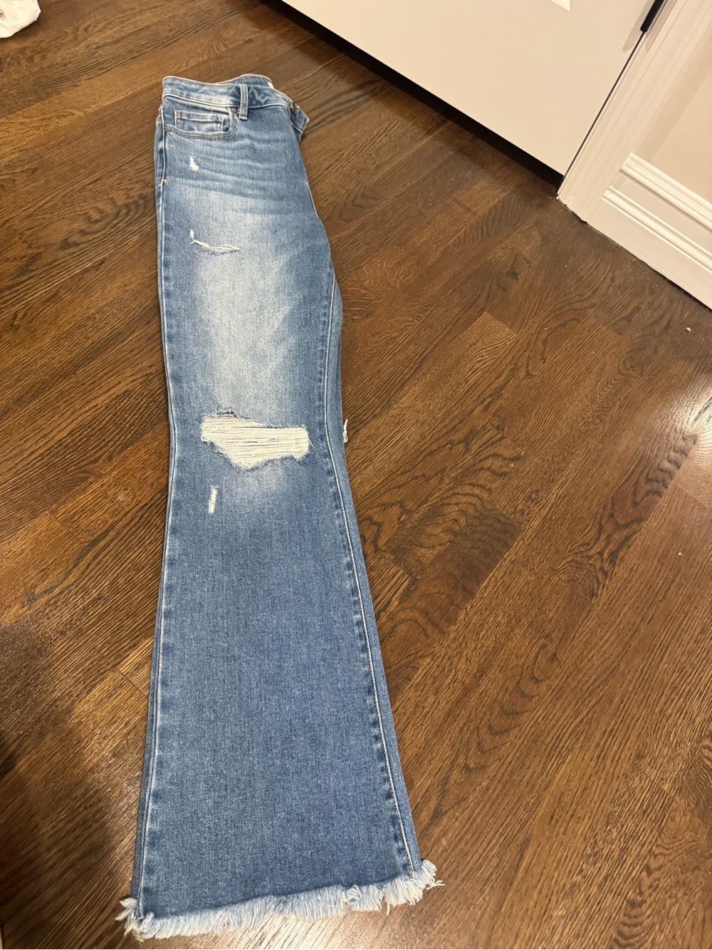 Hidden Blue Distressed Flare Jeans - Classic Wash